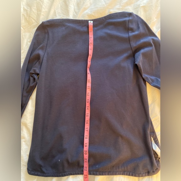 Classic navy Talbots Tshirt. Size petite small. All cotton. Boatneck style. - Picture 14 of 14